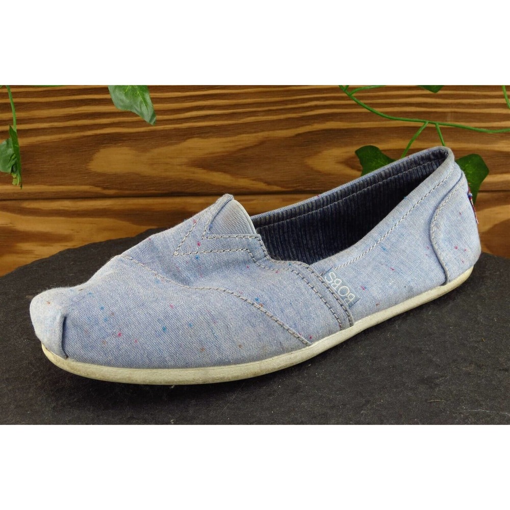 Bobs‎ Women Sz 7 M Blue Flat Fabric Shoes 31916